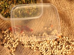 WIECZKO 500 ML. PROSTOKĄTNE BEZBARWNE - 100  SZT.