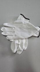 RĘKAWICE ROBOCZE BIAŁE NYLON POLIURETAN 12 PAR